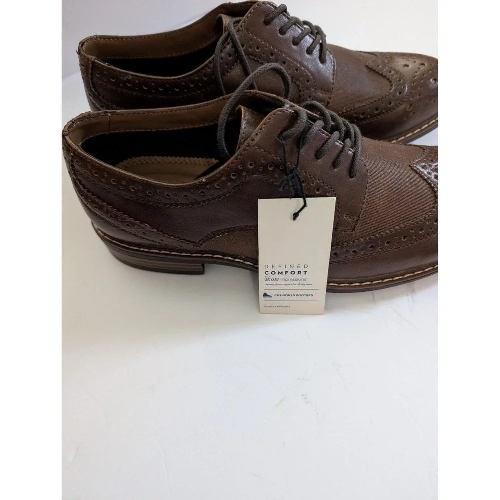Apt 9 Mens Cognac/Brown Wingtip Oxfords Size 8M